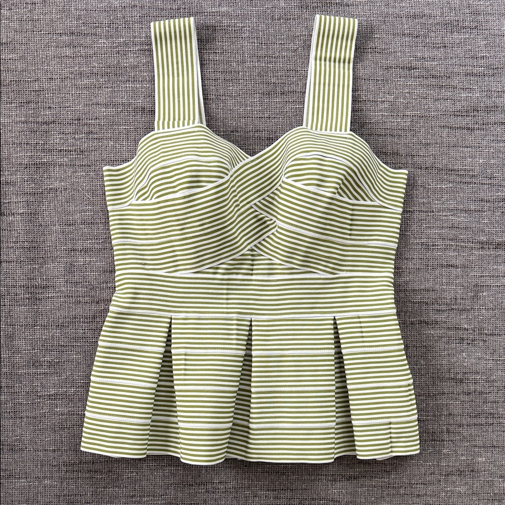 HD in Paris Green Striped Blouse
